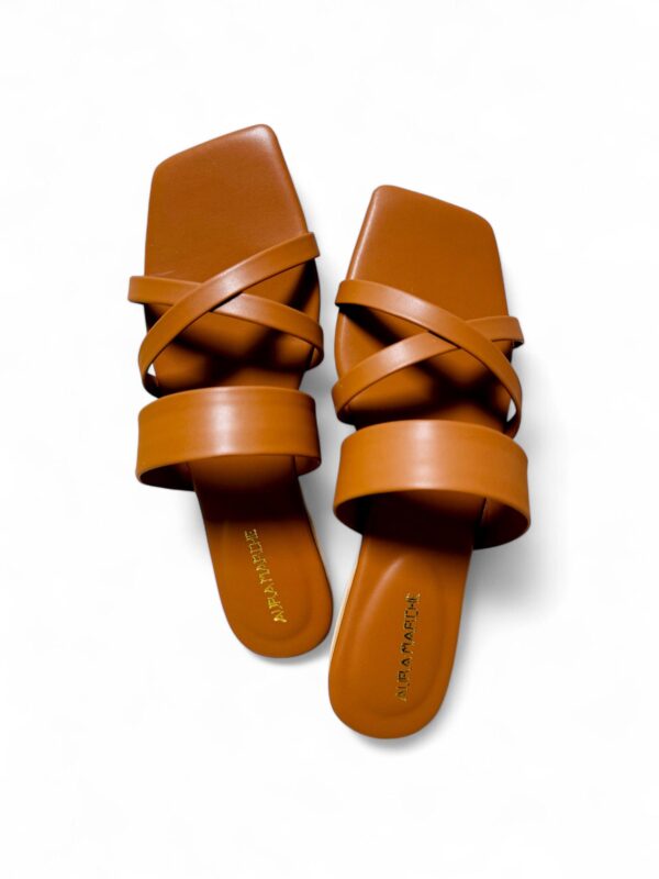Mocha by Aura Marche – mocha brown sandals with a premium Rexine upper.