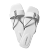 Ivory by Aura Marche – pearl white rexine sandal with crystal-embellished T-strap